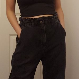 Zara paperboy waist mom jeans